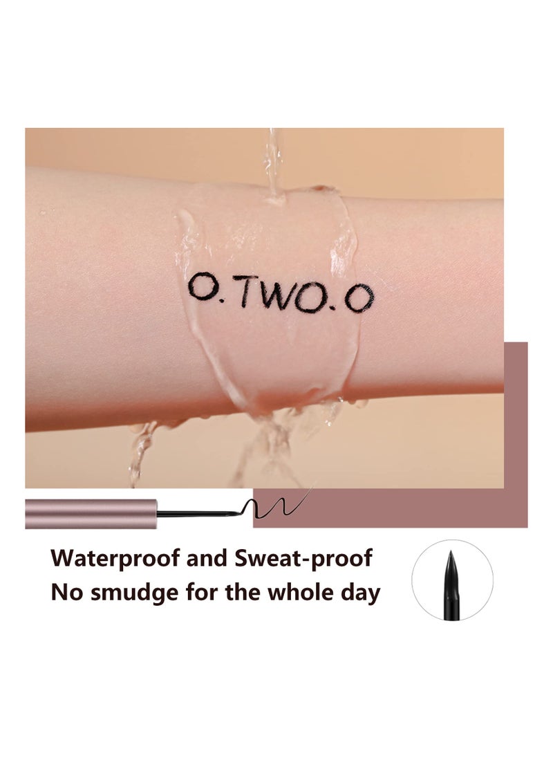 KASTWAVE - Waterproof Liquid Eyeliner, Long Lasting Black Eyeliner, Easy to Control Matte Thin Eyeliner, Quick Dry Makeup Eyeliner for Women Girls, All Beginners, 5ML - 2Pcs - Image 1