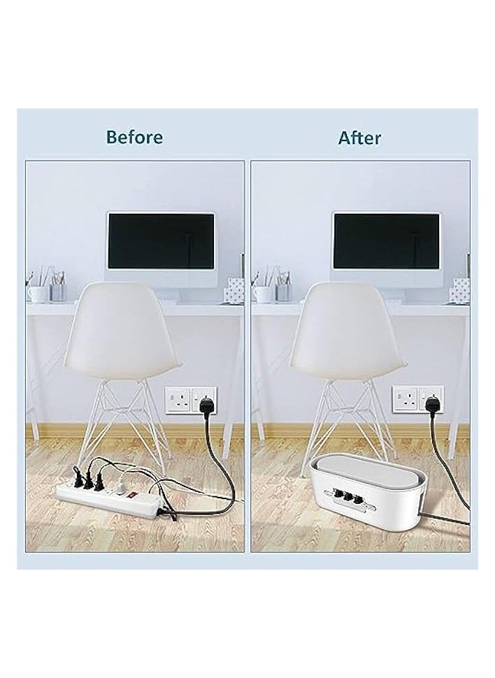 joyzzz - Joyzzz Cable Management Boxes, Cord Organizer to Hide Conceal Power Strips and Electrical Cords from Computers Desk, Wire Organizer Floor Cable Organizer Box, Hide Wires to Keep Tidy for Home Office - Image 1