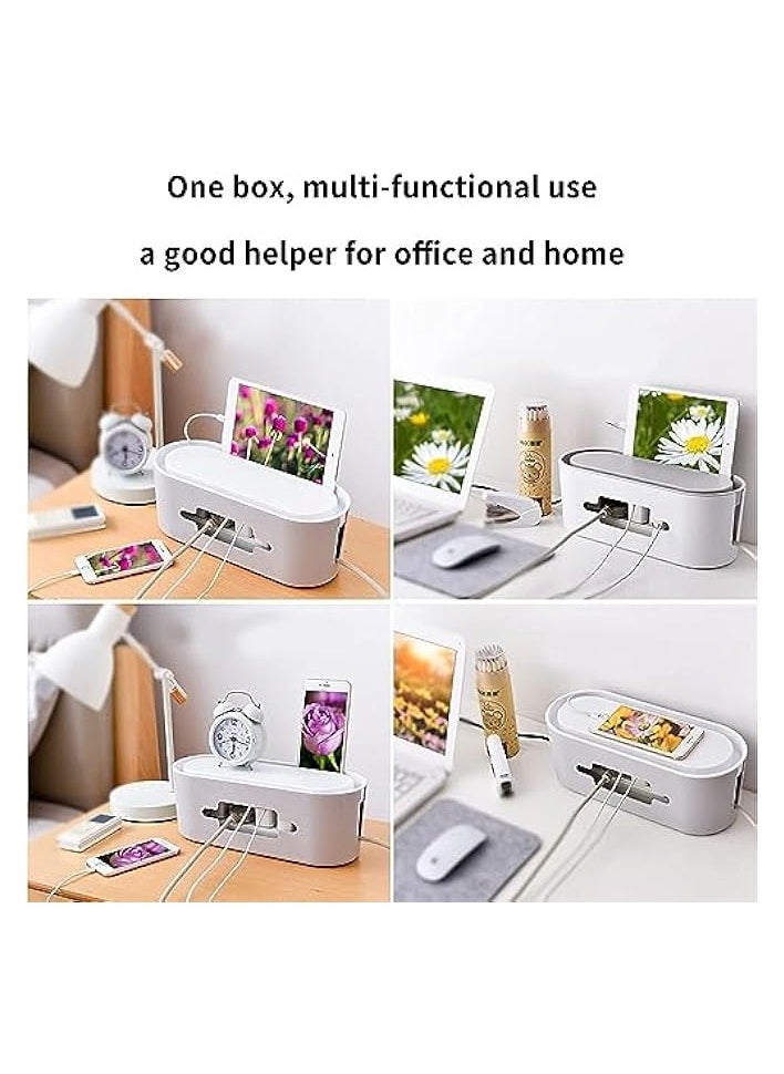 joyzzz - Joyzzz Cable Management Boxes, Cord Organizer to Hide Conceal Power Strips and Electrical Cords from Computers Desk, Wire Organizer Floor Cable Organizer Box, Hide Wires to Keep Tidy for Home Office - Image 1