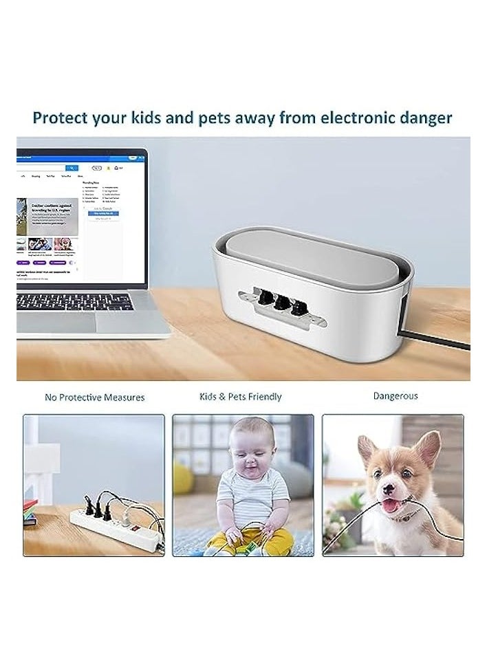 joyzzz - Joyzzz Cable Management Boxes, Cord Organizer to Hide Conceal Power Strips and Electrical Cords from Computers Desk, Wire Organizer Floor Cable Organizer Box, Hide Wires to Keep Tidy for Home Office - Image 1