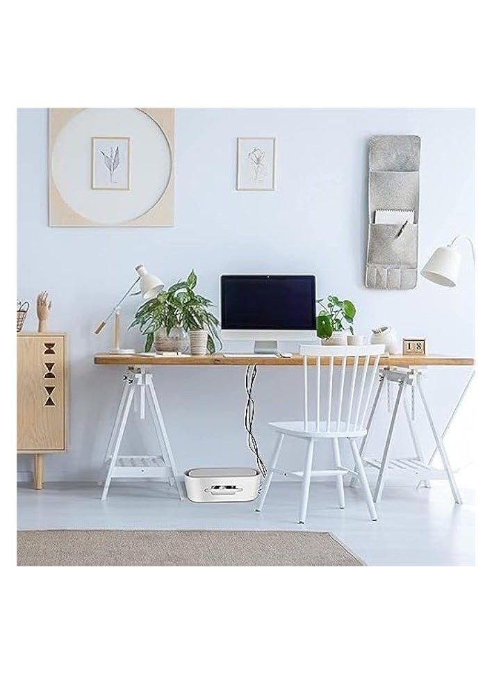 joyzzz - Joyzzz Cable Management Boxes, Cord Organizer to Hide Conceal Power Strips and Electrical Cords from Computers Desk, Wire Organizer Floor Cable Organizer Box, Hide Wires to Keep Tidy for Home Office - Image 1