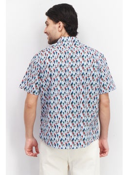 Tailor Vintage Men Regular Fit Short Sleeves Allover Print Casual Shirt, Blue Combo  - Image 2