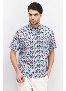 Tailor Vintage Men Regular Fit Short Sleeves Allover Print Casual Shirt, Blue Combo  - Image 1