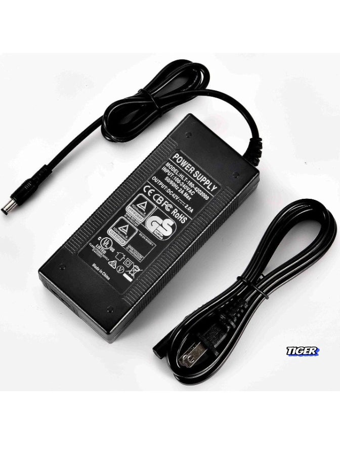 TIGER - 42V 2A Electric Scooter Charger – Compatible with GoTrax GXL V2, Apex, XR Ultra, XR Elite, G3, G4, GMAX Ultra, Vibe – Reliable and Fast Charging for Electric Scooters - Image 1