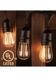 LENND LED Outdoor String Lights 15M with 2W Dimmable Edison Vintage Plastic Bulbs and Commercial Grade Weatherproof Strand - UL Listed Heavy-Duty Decorative LED Café Patio Light, Porch Market Light  - Image 2