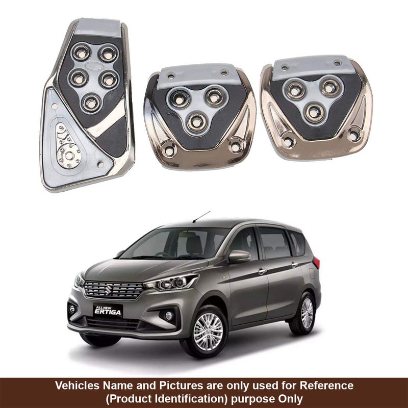 Oshotto 3 Pcs Non-Slip Manual CS-375 Car Pedals kit Pad Covers Set Compatible with Maruti Suzuki Ertiga 2018-2025 (Grey) - Image 2