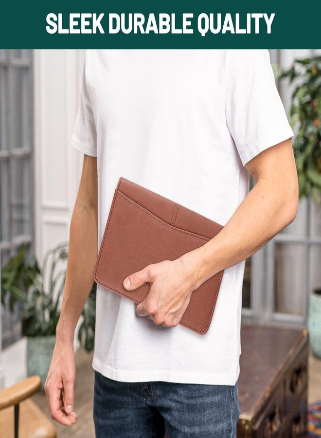AKAYOK حافظة ملفات AKAYOK Padfolio، منظم ملفات، مجلد سيرة ذاتية للمقابلات، حافظة أعمال بسحاب، حافظة ملفات من الجلد الصناعي، حافظة ملفات للأعمال، كلية، مكتب، مؤتمرات، مفكرة، لوحات مشبك (بني) - Image 5