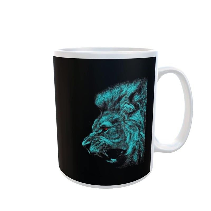 My D SQUARE Motivational Coffee Mug Angry Lion Printed Birthday Gifts Tea Cup 1 Piece White Ceramic Cup 325 Ml - Image 2