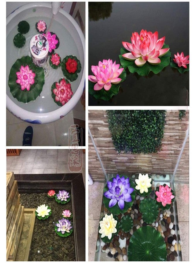 Coolkart Set of 5 Home Decor Artificial Floating Foam Lotus Flowers with Water Lily Pad for Pond, Pool, Aquarium, Garden, Wedding, Party, Holiday and Special Event Decorations -7 Inch - Image 5