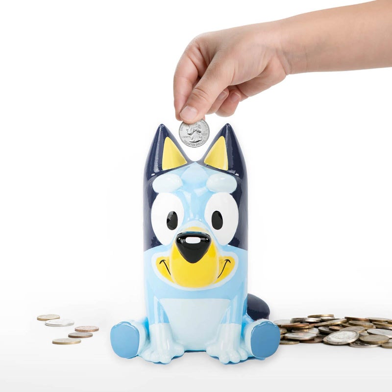 Jay Franco Bluey Ceramic Piggy Bank Kids Room Dcor Coin Bank Childrens Learning Resource - Image 2