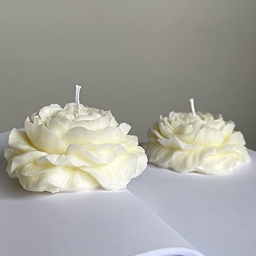 EVERELAM 2 Pack Peony Candle Rose Tulip Silicone Wave Spiral Candle Mold - Silicone Resin Casting Molds for Candle & Resin & Soap Craft Supplies - Image 1