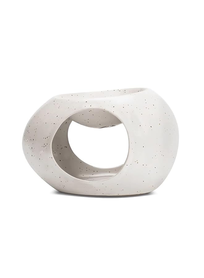 erorex Abstract Art Essential Oil Burner For Scented Ceramic Splash Ink W Melt Warmer For Scented W Aromatherapy Diffuser Tealight W Warmer Home Decoration Office Yoga Spa Gift  - Image 1