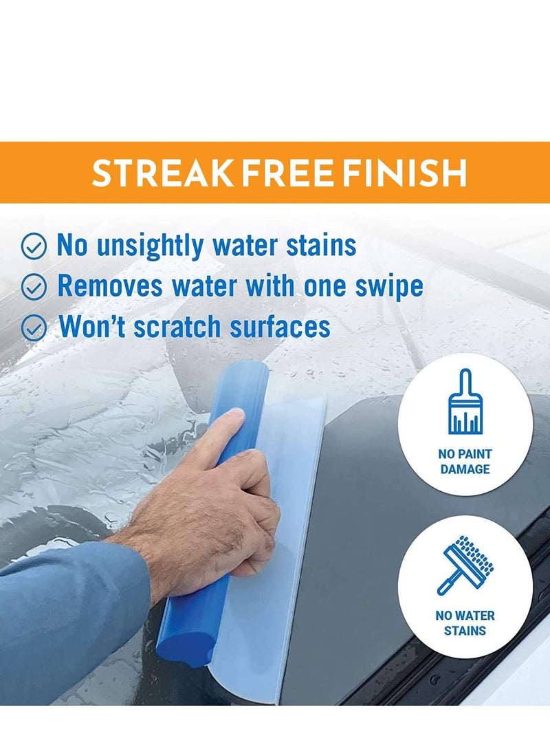 SYOSI Car Handheld Wiper Blade Squeegee Silicone Water Blade, Quickly Remove Water From Windscreen & Window Car Drying Blade 30cm Long  - Image 5