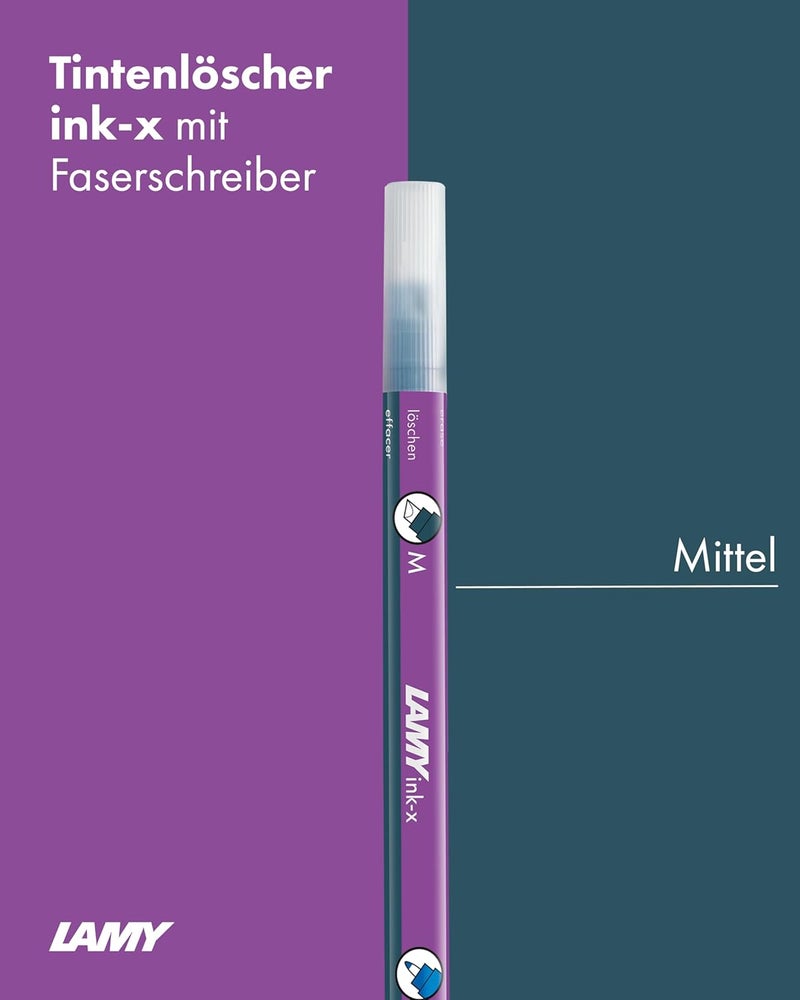 لامي مجموعة LAMY ink-x من 2 ممحاة حبر مخملية بلاستيكية مع طرف الممحاة وطرف التصحيح متوسط - فقط لمحو الحبر الأزرق الملكي - Image 1