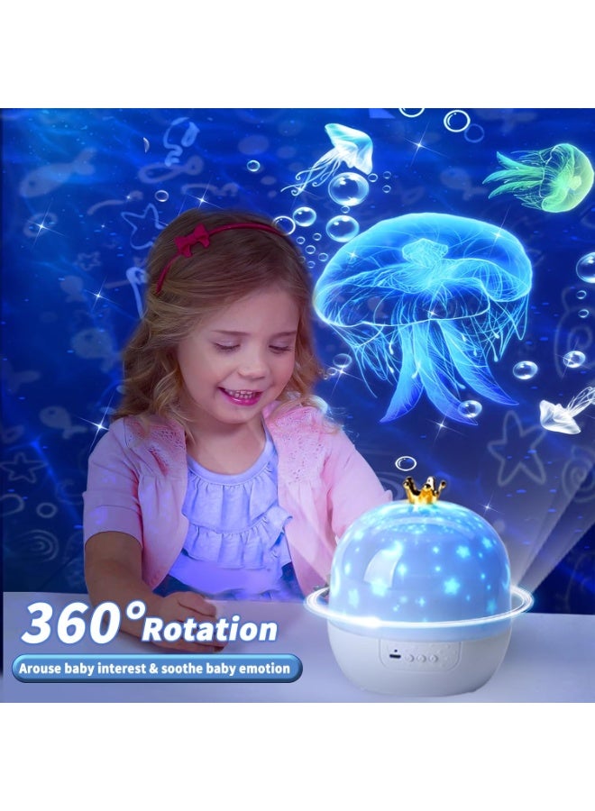 هومستر بروجيكتور فلكي وفضائي 2 في 1 مع 15 قرصًا (100+ مشهد) - ضوء ليلي دوار للسماء المرصعة بالنجوم مع جهاز تحكم عن بعد لغرفة النوم، غرفة الأطفال وديكور المنزل - Image 3