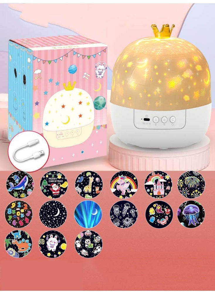 هومستر بروجيكتور فلكي وفضائي 2 في 1 مع 15 قرصًا (100+ مشهد) - ضوء ليلي دوار للسماء المرصعة بالنجوم مع جهاز تحكم عن بعد لغرفة النوم، غرفة الأطفال وديكور المنزل - Image 1