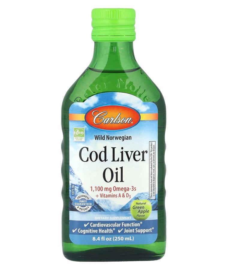 Cod Liver Oil Natural Green Apple  1100 mg 8.4 fl oz (250 ml)
