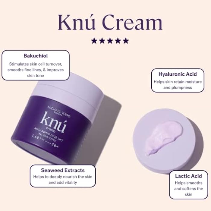 MICHAEL TODD Beauty KNU Cream – Face Lifting, Brightening & Tightening Cream – For Moisturizing & Rejuvenating – With Bakuchiol, Peptides & Snail Secretion – For All Skin Types – 1.68 fl oz/50 mL - Image 3