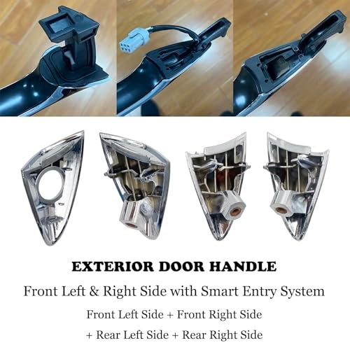Cheriezing Chrome Exterior Door Handle Compatible with 2011-2016 Elantra Sedan (with Smart Entry System) Front Rear Left Driver & Right Passenger Side Set of 4 - Image 5