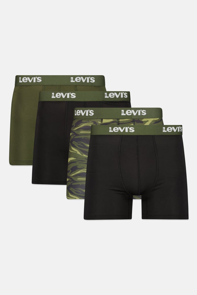Levi's Men 4 Pack Brand Logo Boxer Brief, Multicolor  - Image 1