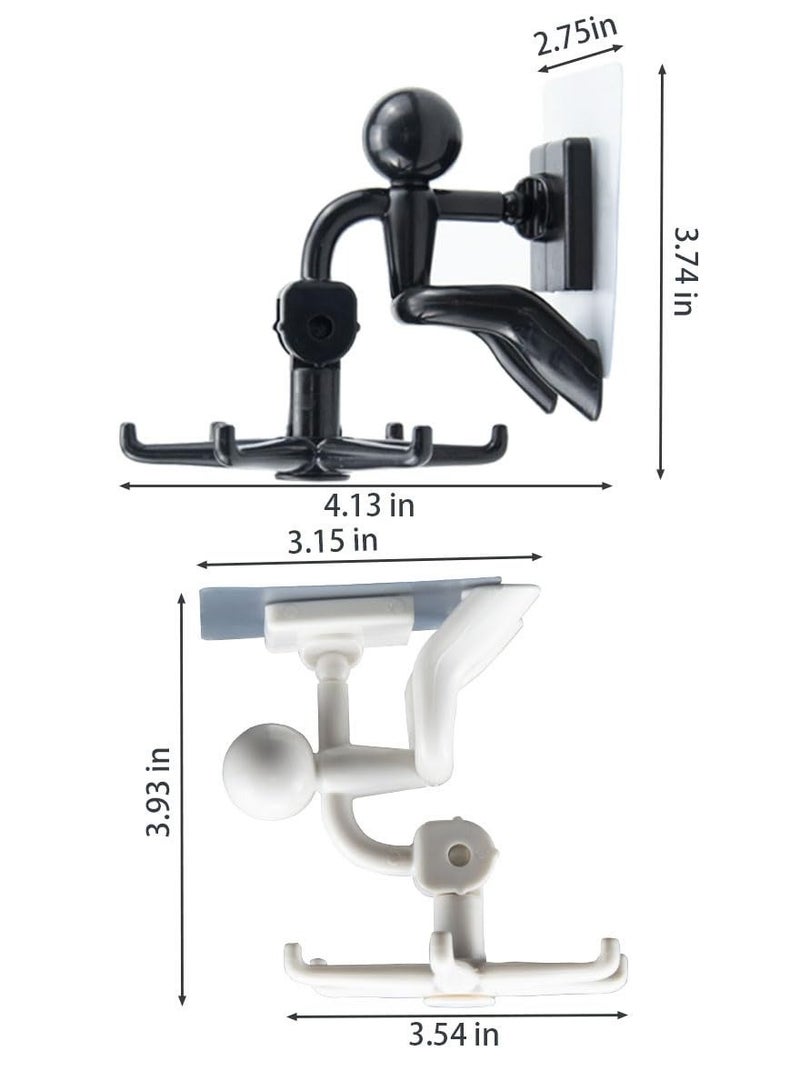 4 Pcs Under Cabinet Kitchen Utensils Hanger 360 Degrees Rotation Organizer Hooks 6 Claws in 1, Multi-Purpose Adhesive Hooks，Kitchen Utensils Hanging Hooks,  for Home Bathroom Kitchen Office - Image 3