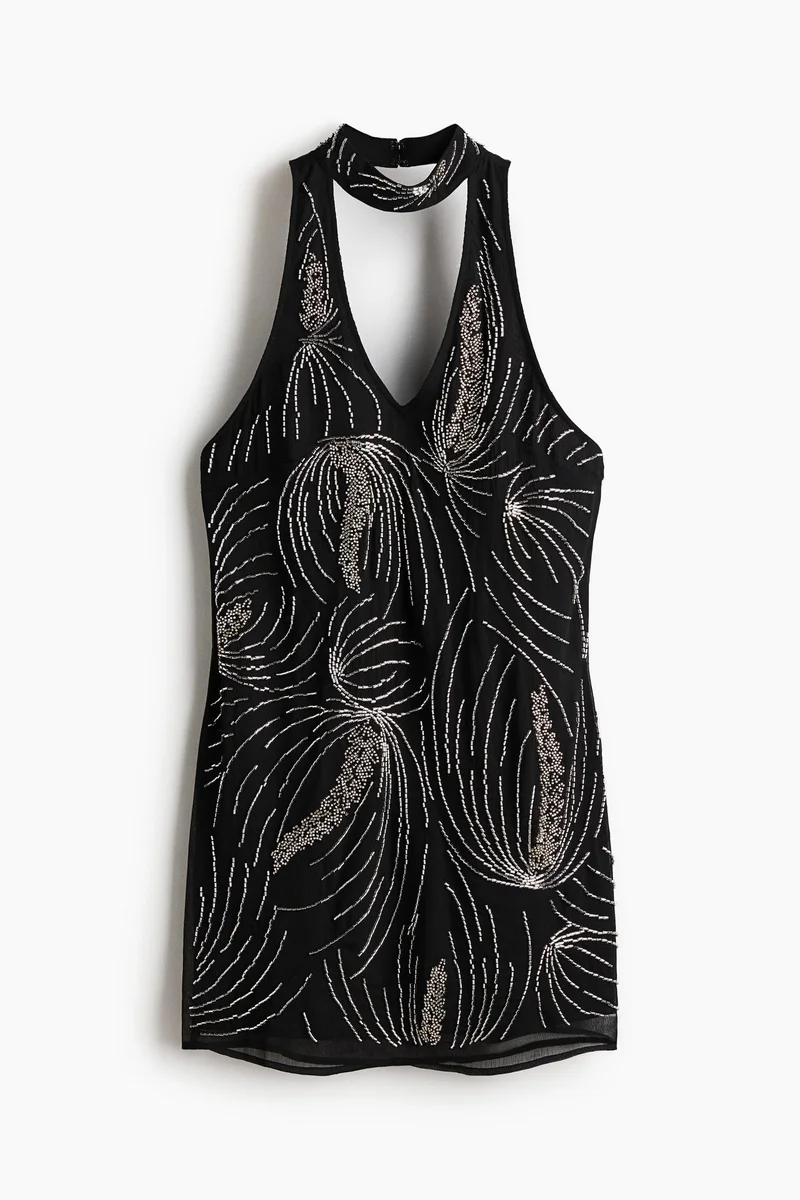 اتش اند ام فستان مطرز بقبة هالتر