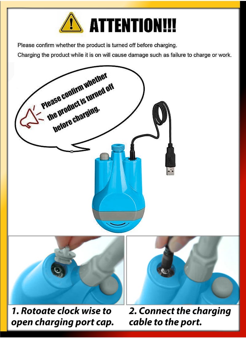 DBLEW Portable Electric Outdoor Shower Kit With Foldable Bucket Rechargeable Camping Shower With Dual Shower Heads Water Filter for Camping Hiking Beach Pets Plants Travel Water Pump Machine Handheld Bidet  - Image 4