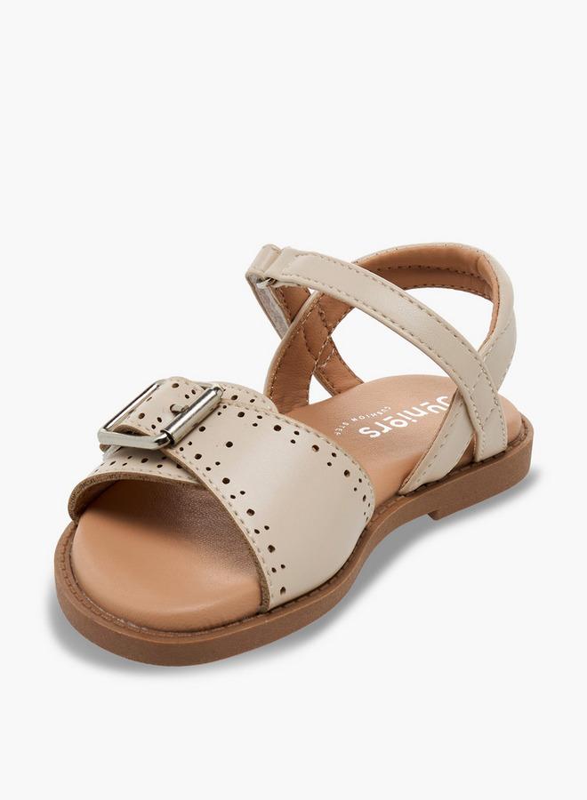 JUNIORS Girls Laser Cut Design Hook & Loop Sandals - Image 3