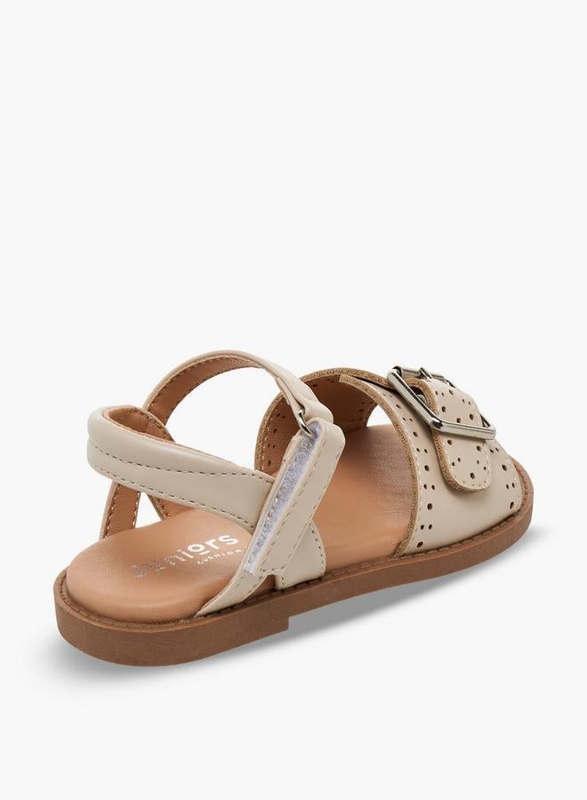 JUNIORS Girls Laser Cut Design Hook & Loop Sandals - Image 5