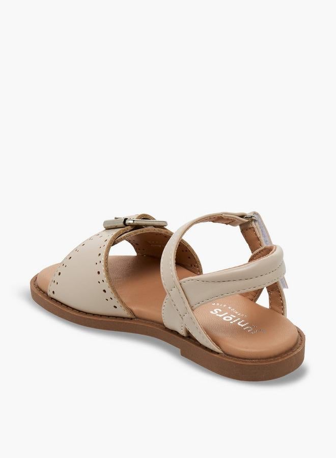 JUNIORS Girls Laser Cut Design Hook & Loop Sandals - Image 4