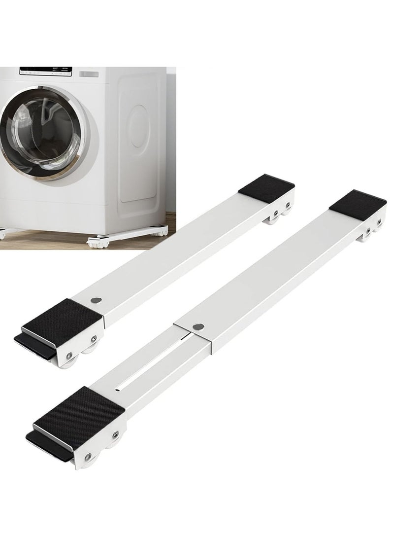 DubaiGallery Adjustable Washing Machine Base Fridge Stand, Universal Pedestal Non-slip Stand, Dryer and Refrigerator Moving Roller Base with 24 Wheels, 2Pcs - Image 2