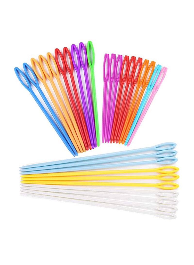 Large Eye Plastic Needles, Weaving Needles for Yarn and Crafts, Safe Learning Tools for Kids, Suitable for Cross Stitch and Threading Cards - Image 1