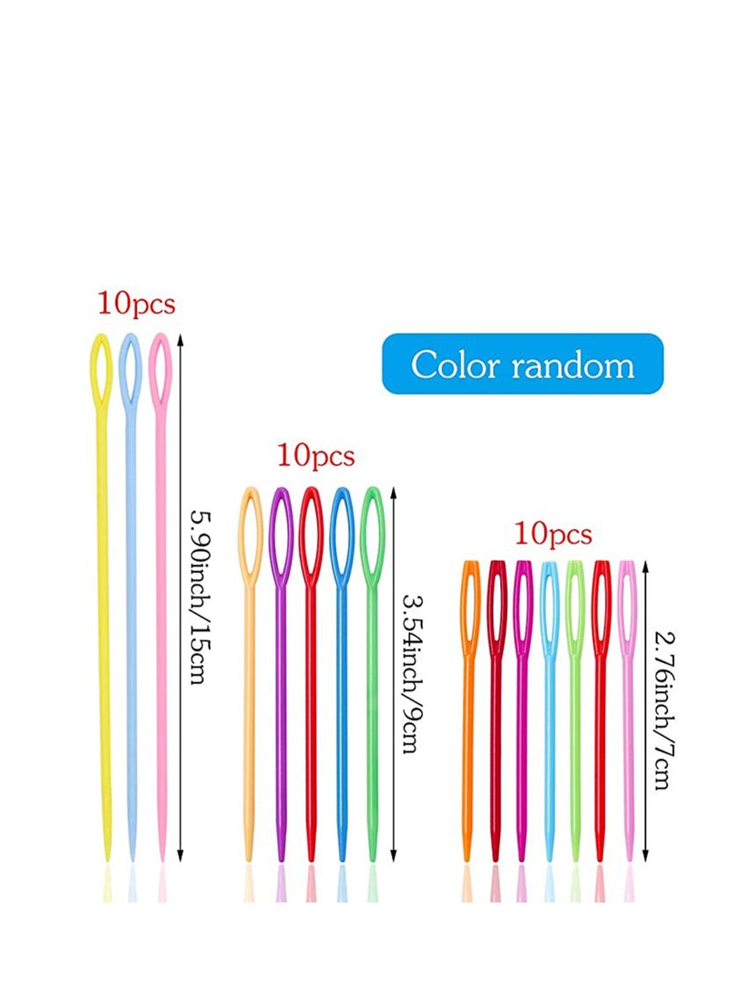 Large Eye Plastic Needles, Weaving Needles for Yarn and Crafts, Safe Learning Tools for Kids, Suitable for Cross Stitch and Threading Cards - Image 2
