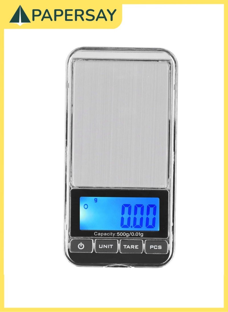 (500g/0.01g ) High Precision Digital Milligram Scale - Mini Electronic Jewelry/Gold/Herb Scale with LCD Display, Tare  PCS Functions, Portable Pocket Scale for Kitchen Food/Coffee/Spices. - Image 2