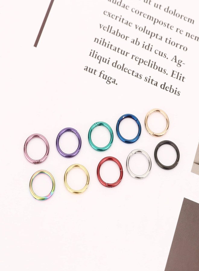 Besteel 10PCS Septum Nose Rings Hoops for Women Men - 16G 316L Surgical Stainless Steel Hinged Clicker Lip Helix Rook Tragus Daith Conch Piercing Jewelry Cartilage Sleeper Earrings Set 8MM - Image 4