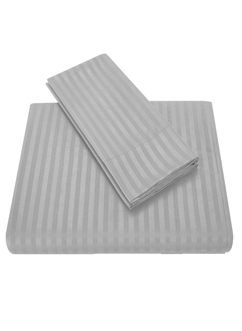 Blueberry Striped Sheet Set Sheets Deep Pockets Machine Washable Hotel Bedding Silky Soft 200x200+20cm - Image 1