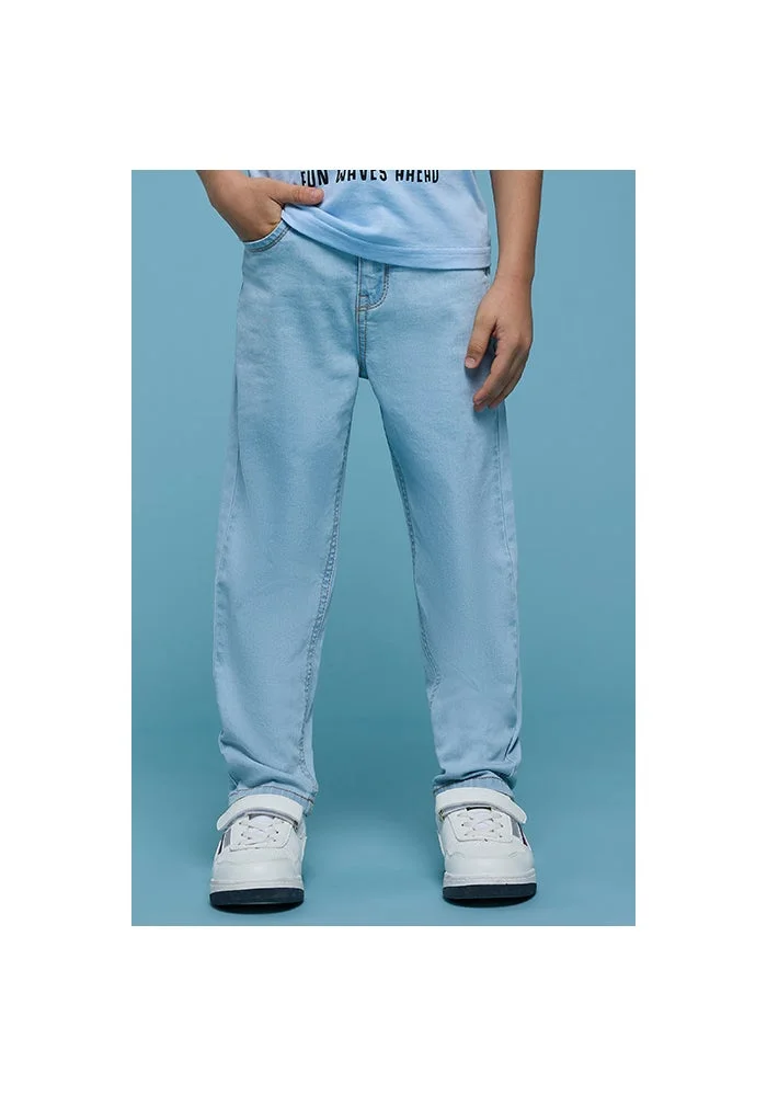 أر أند بي Washed Jeans with Button Closure