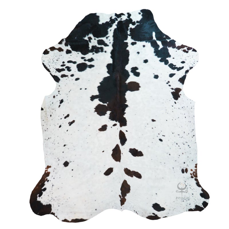Rodeo Genuine Cowhide Rug HandPicked  Authentic Real Cowhide for Country Home Decor  Large Sized at 6x7ft  Cozy Unique Durable Leather Cow Carpet  Cream with Spots