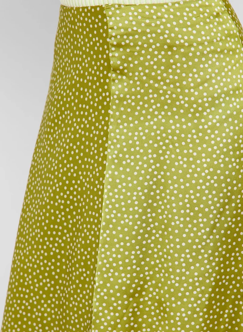MANGO Printed Midi Skirt