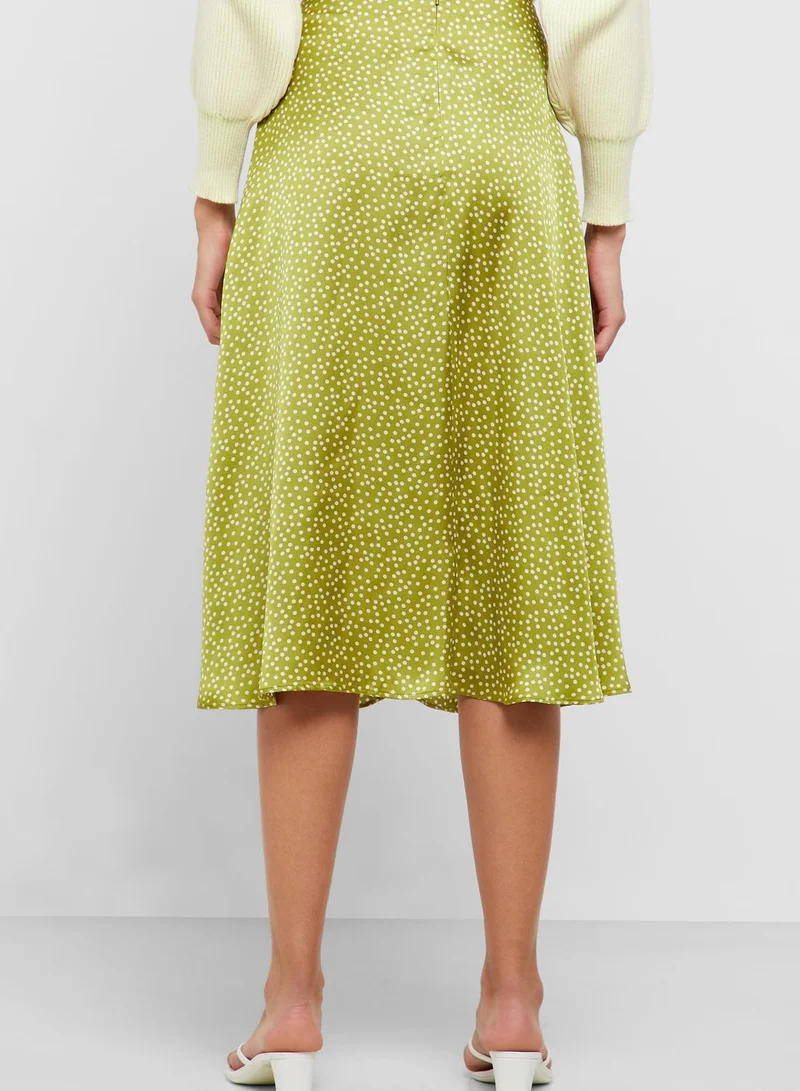 MANGO Printed Midi Skirt