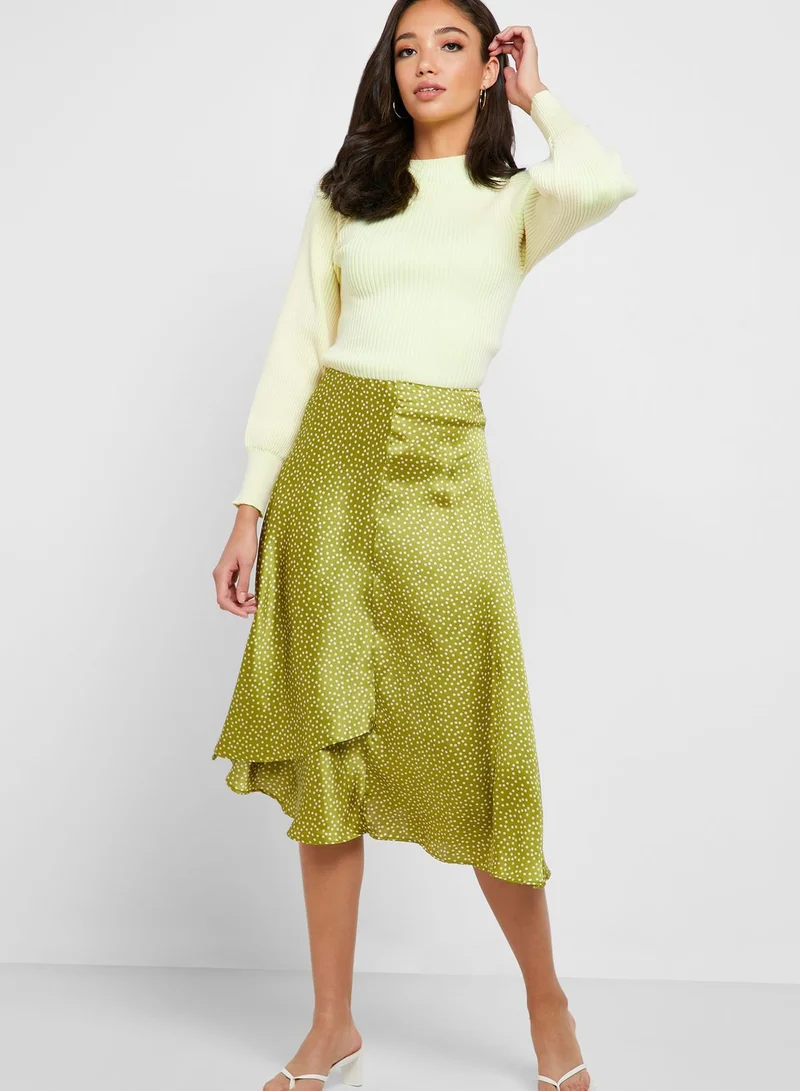 MANGO Printed Midi Skirt