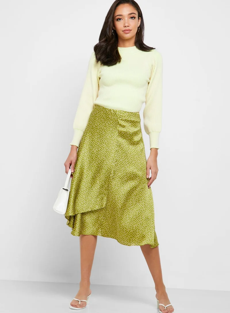 MANGO Printed Midi Skirt