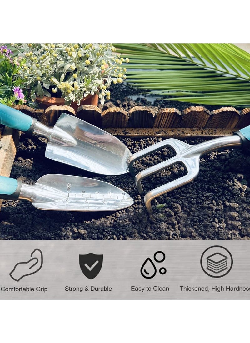sokany - 3 PCS Garden Tools Set, Heavy Duty Gardening Tools Cast Aluminum with Soft Rubberized Non-slip Handle, Durable Garden Hand Tools Garden Gifts for Men Women (Multicolour) - Image 1