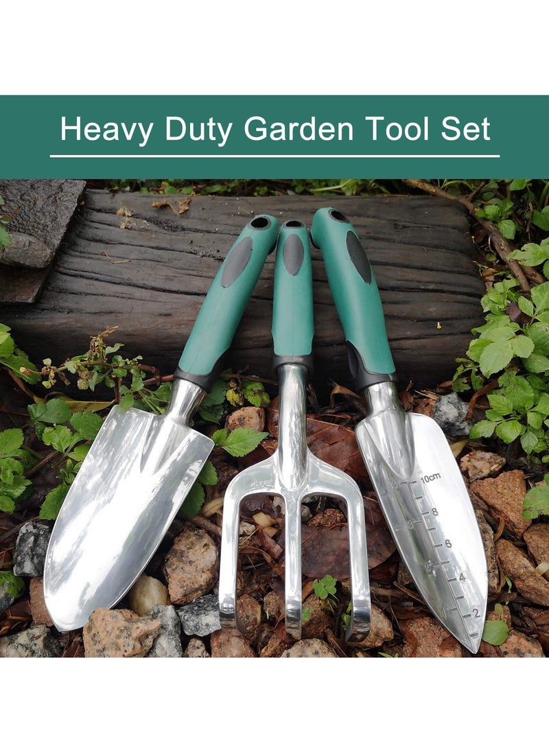 sokany - 3 PCS Garden Tools Set, Heavy Duty Gardening Tools Cast Aluminum with Soft Rubberized Non-slip Handle, Durable Garden Hand Tools Garden Gifts for Men Women (Multicolour) - Image 1