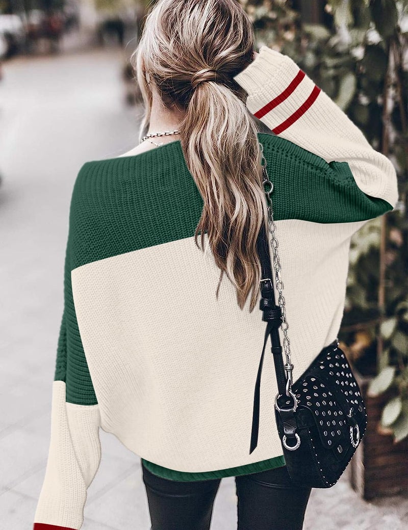 SAUKOLE Womens Oversized Sweaters Loose Solid Casual Long Sleeve Mock Neck Knitted Jumper Tops - Image 5
