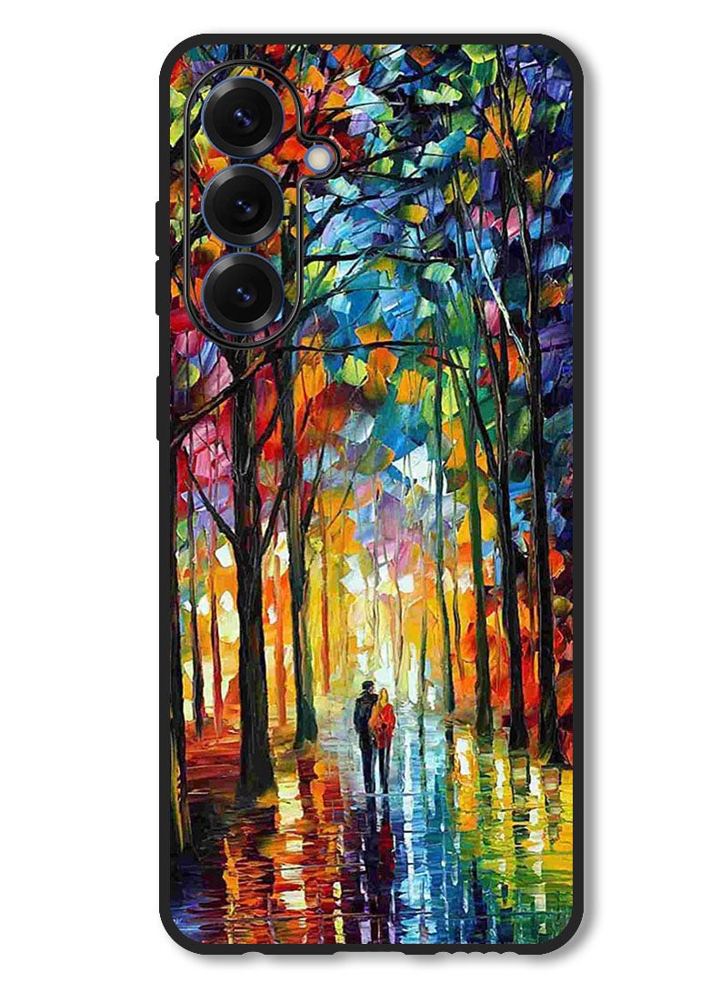 Theodor Case Compatible with Samsung Galaxy A56 Protection Shockproof Bumper Cover Colorful  Art Couple - Image 1