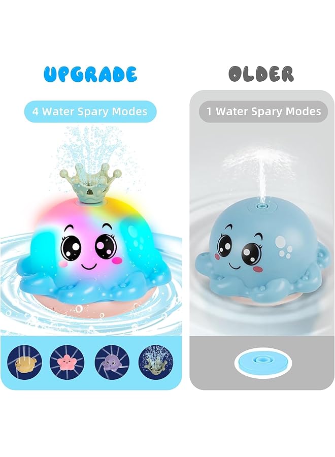 إيروريكس ألعاب حمام للأطفال ألعاب حمام حسية على شكل أخطبوط ألعاب حمام مضيئة للأطفال رذاذ ماء يستشعر تلقائيًا - Image 4