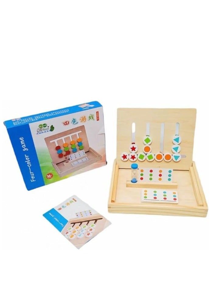 High quality wooden color sorting game with 18 shape cards and a multi-colored sand timer.  - Image 4