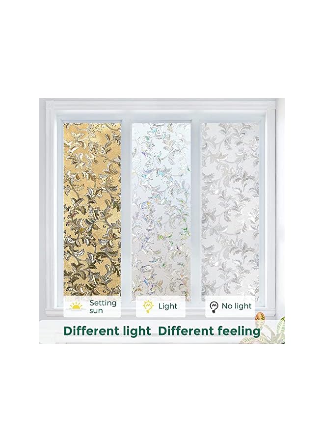 The Bros Stained Glass Window Film Privacy, Window Privacy Film Sun Blocking Anti UV Rainbow Window Clings 3D Decorative Window Vinyl Static Cling Window Sticker,17.5 x 78.7 Inches - Image 4