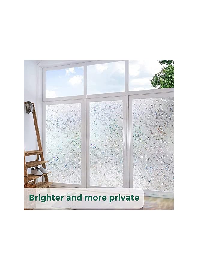 The Bros Stained Glass Window Film Privacy, Window Privacy Film Sun Blocking Anti UV Rainbow Window Clings 3D Decorative Window Vinyl Static Cling Window Sticker,17.5 x 78.7 Inches - Image 2